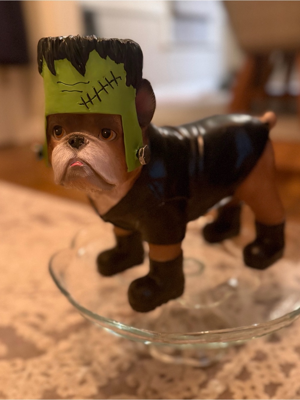 Humane Society French Bulldog Frenchie Frankenstein Halloween Figurine Resin